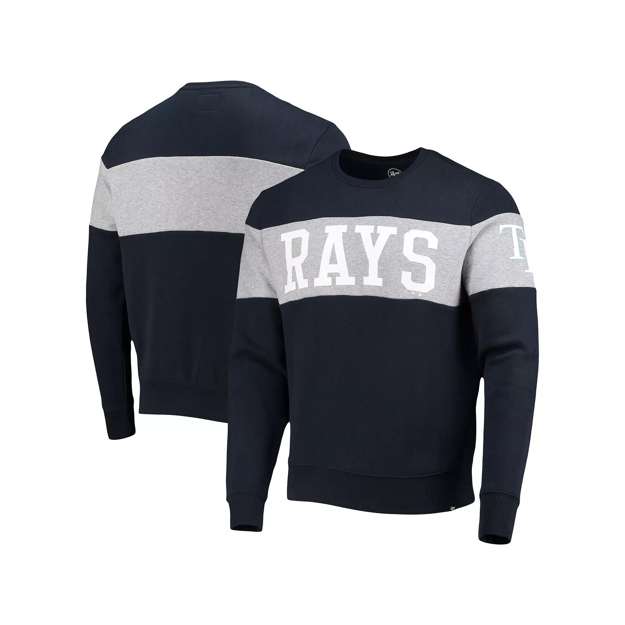 Men's '47 Navy Tampa Bay Rays Interstate Pullover Sweatshirt,  Product Image