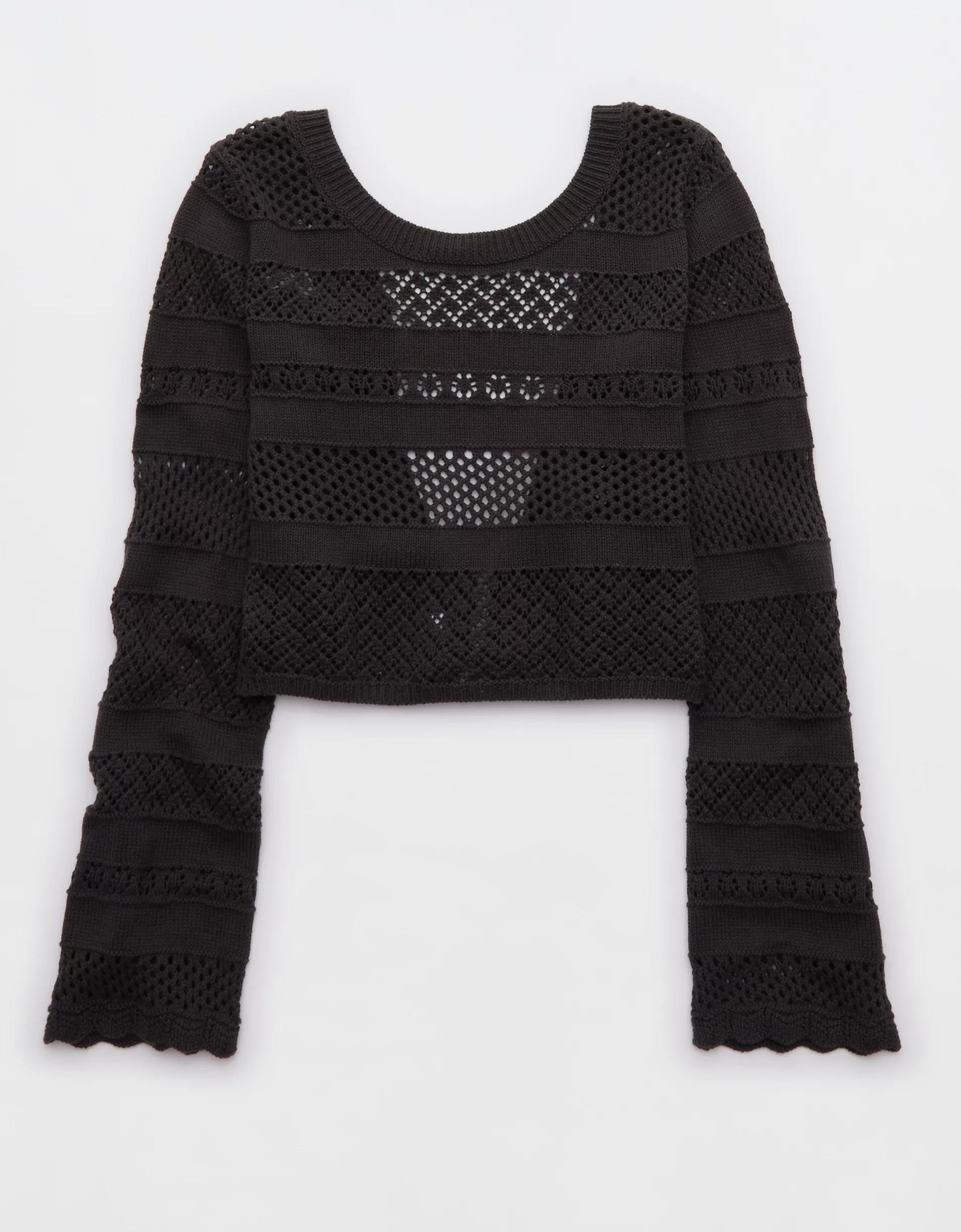 Aerie Reversible Crochet Wrap Sweater Women's Product Image