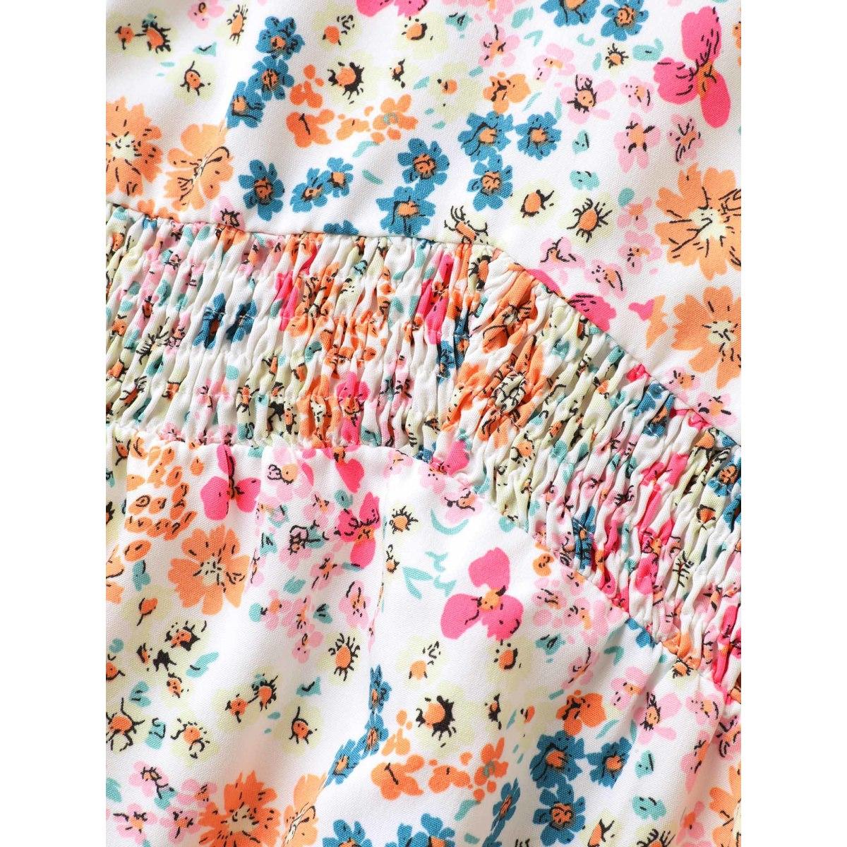 Plus Size Sweet Floral Print Lace Neck Midi Dress Lightpink Women Timeless V-neck Short sleeve Curvy BloomChic 30/6X Product Image