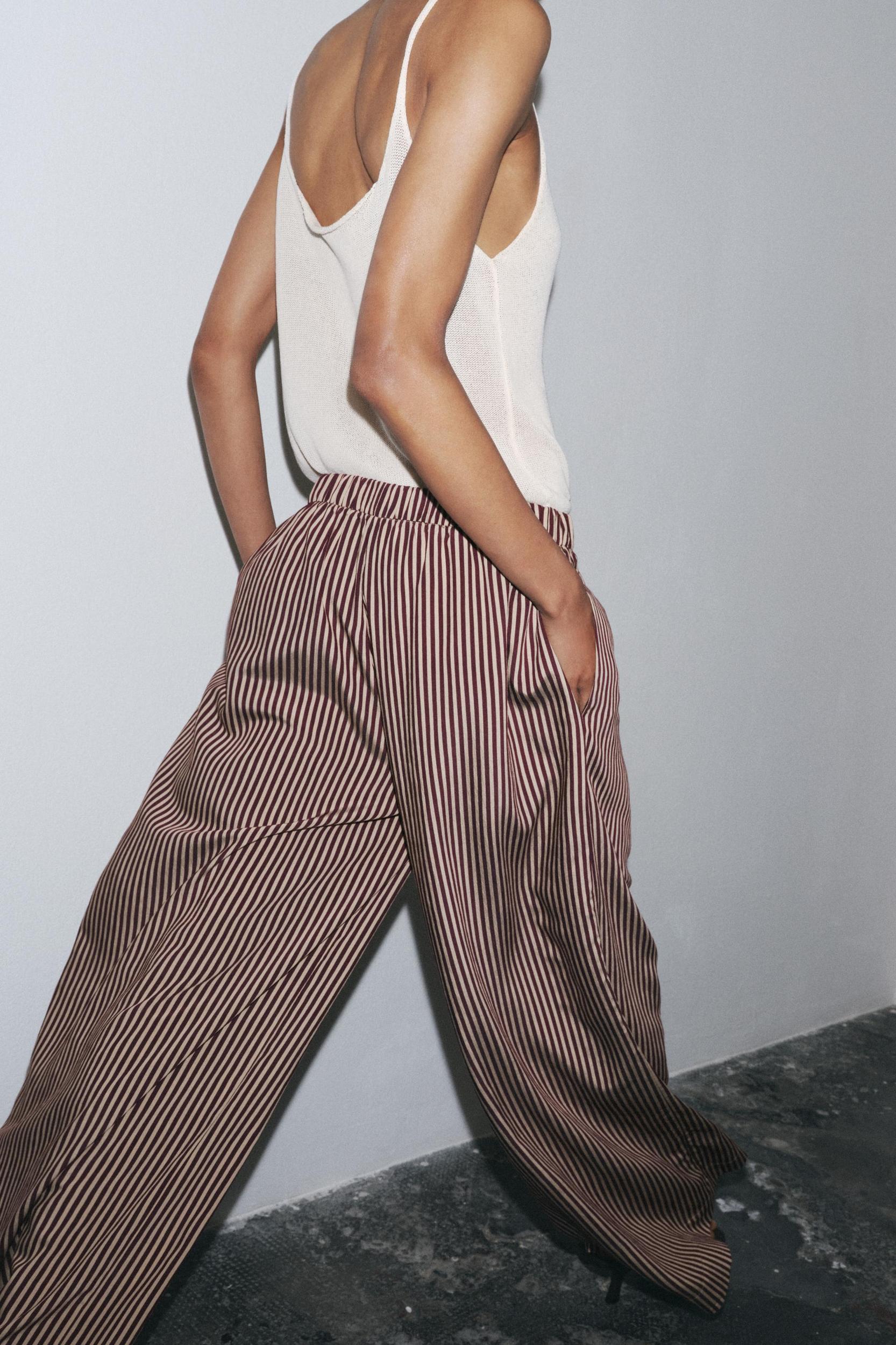ZW COLLECTION STRIPED FLOWY PANTS Product Image