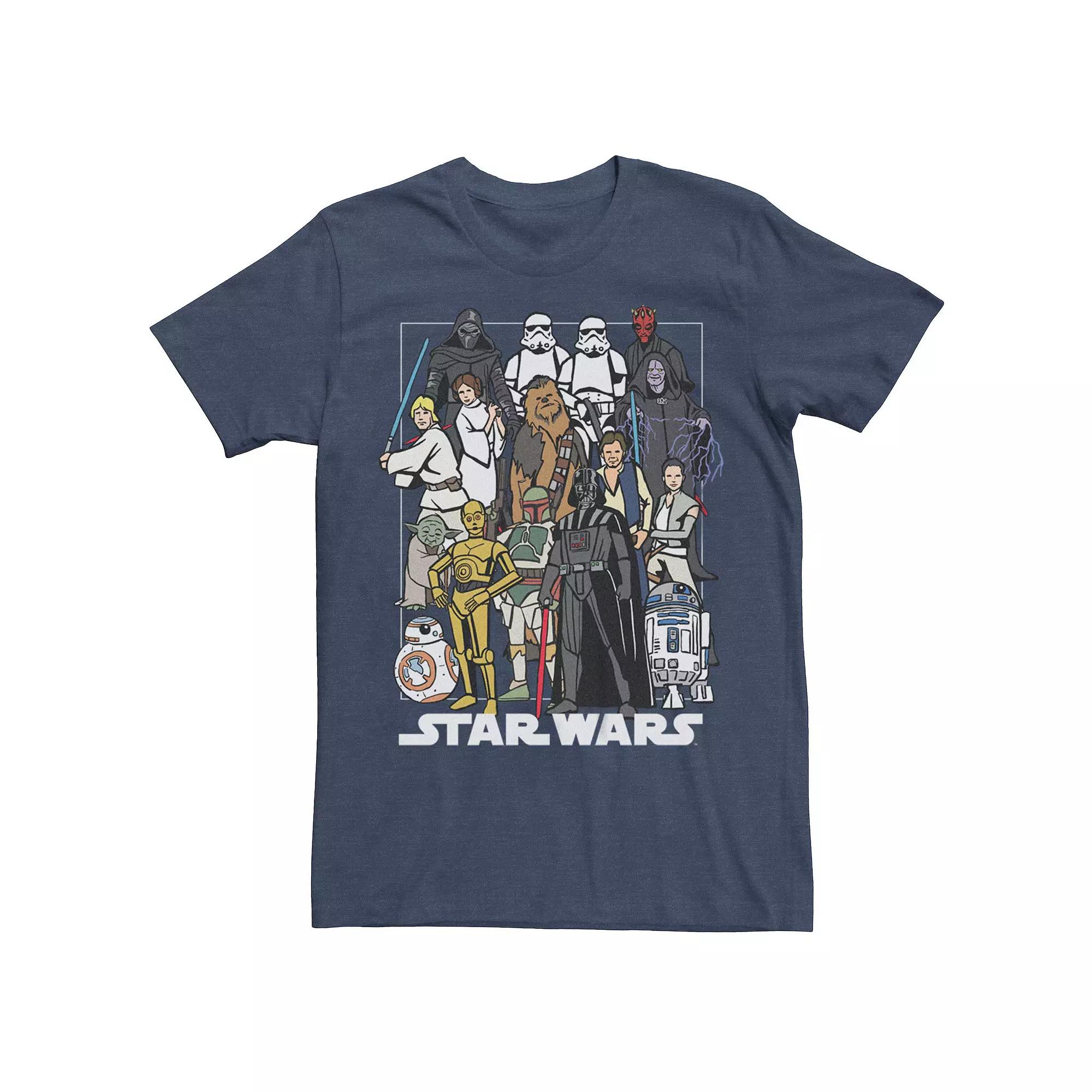Men's Star Wars Group Characters Color Graphic Tee,  Product Image