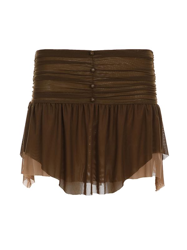 Irregular Folds Mini Skirt Product Image