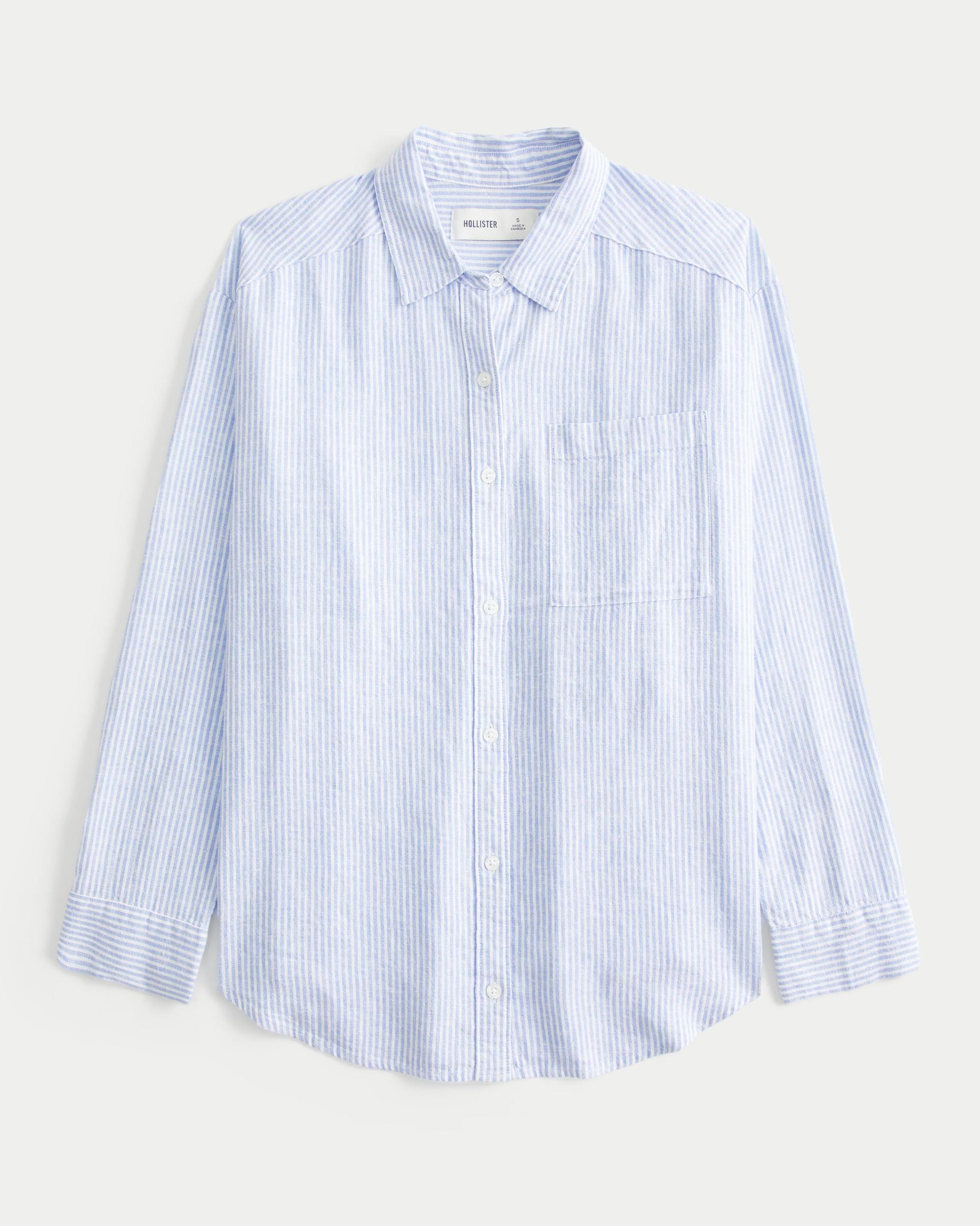 Oversized Linen-Blend Shirt Product Image