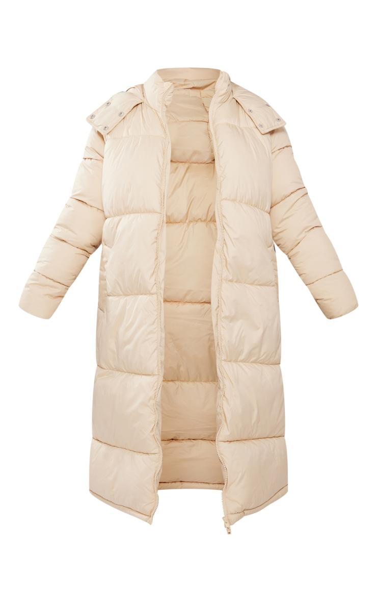 Petite Camel Long Puffer Coat Product Image