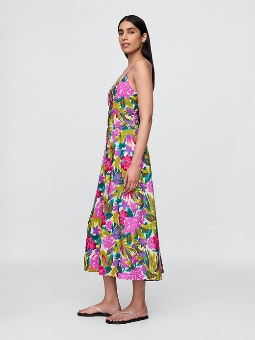 Floral V-Neck Midi Dress Product Image