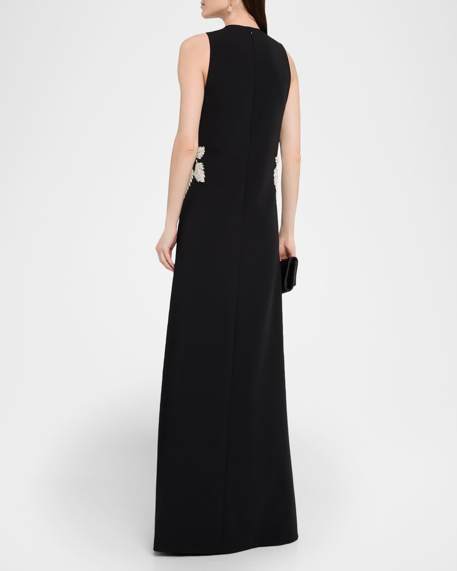 Embellished Heavy Crepe Cady Sleeveless Maxi Dress Product Image
