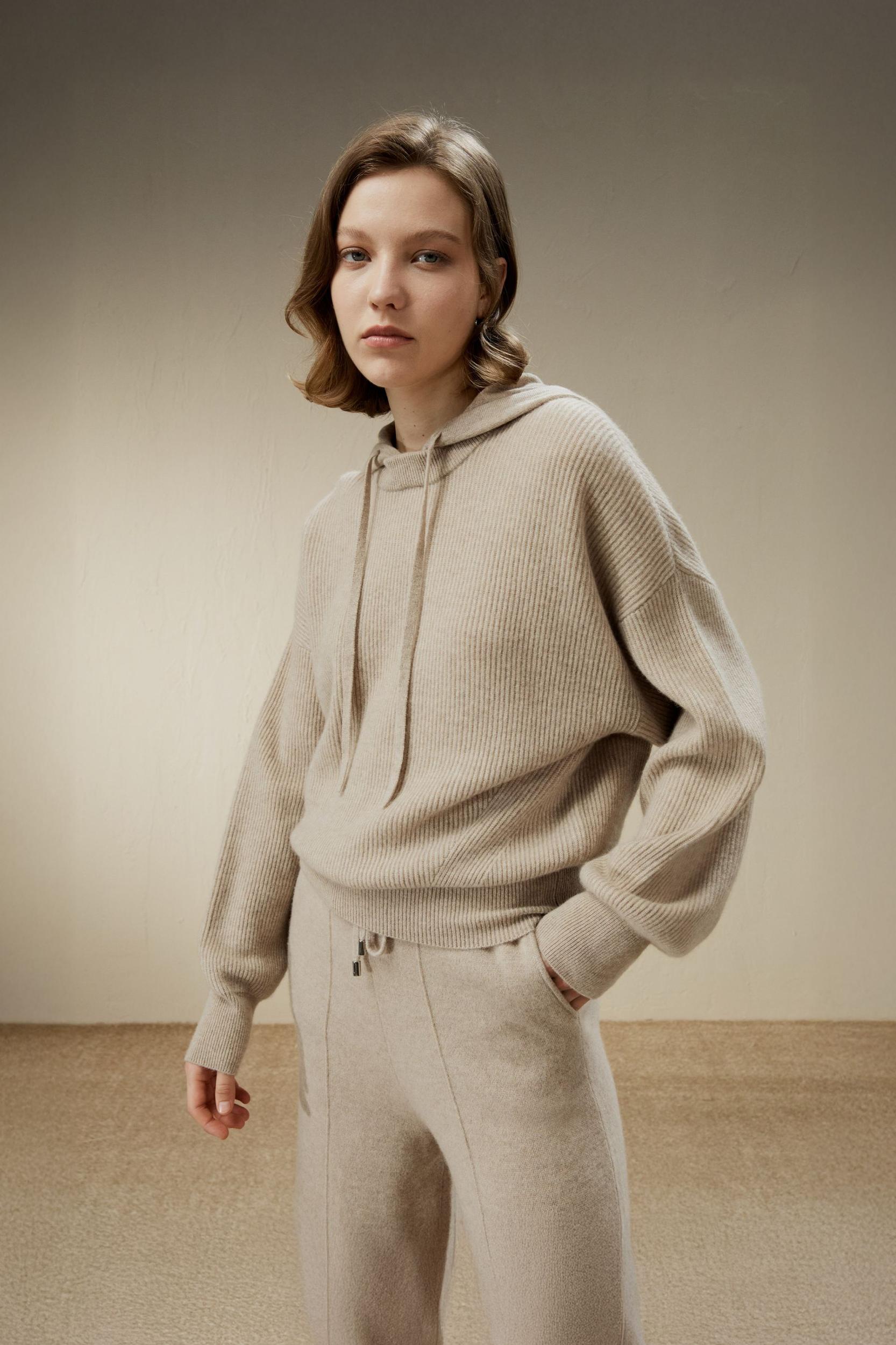 LILYSILK Women Cashmere Sweatshirt Womens - White 100% Cashmere - Comfort Round Neck Sweater XL Product Image