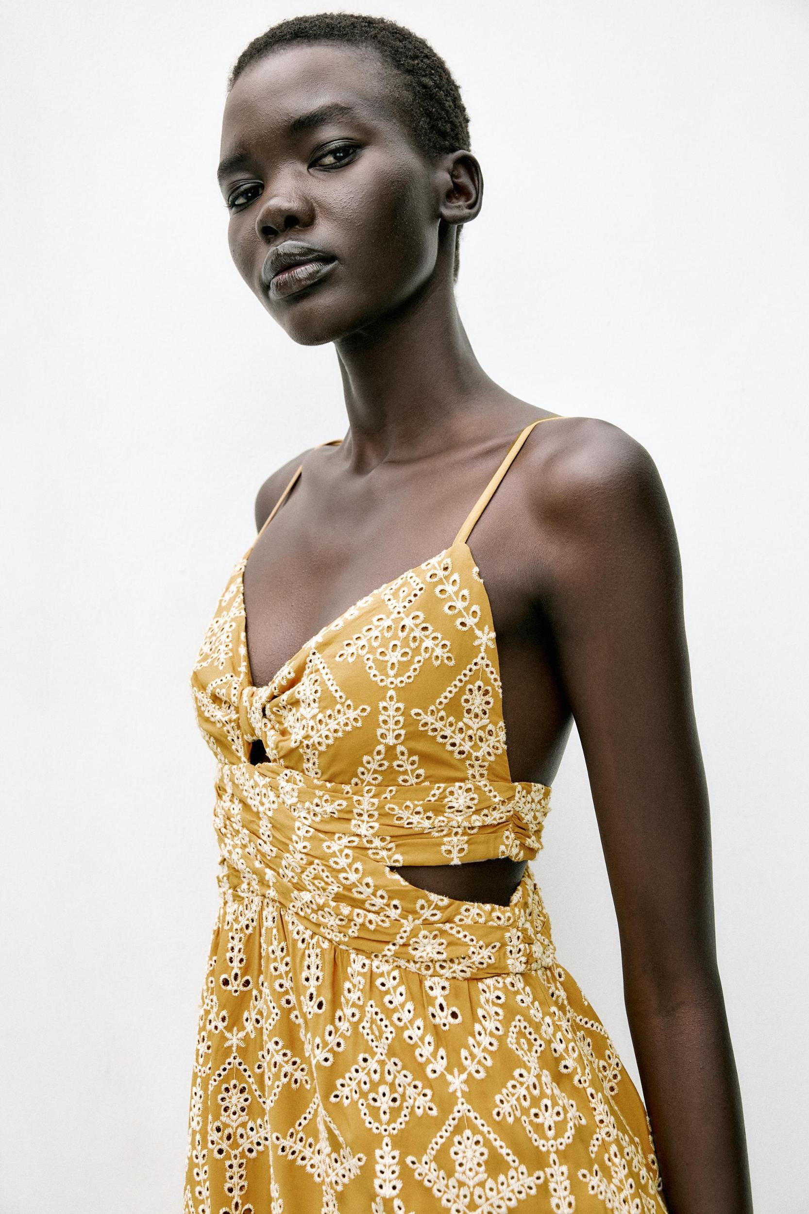 EMBROIDERED MIDI DRESS Product Image