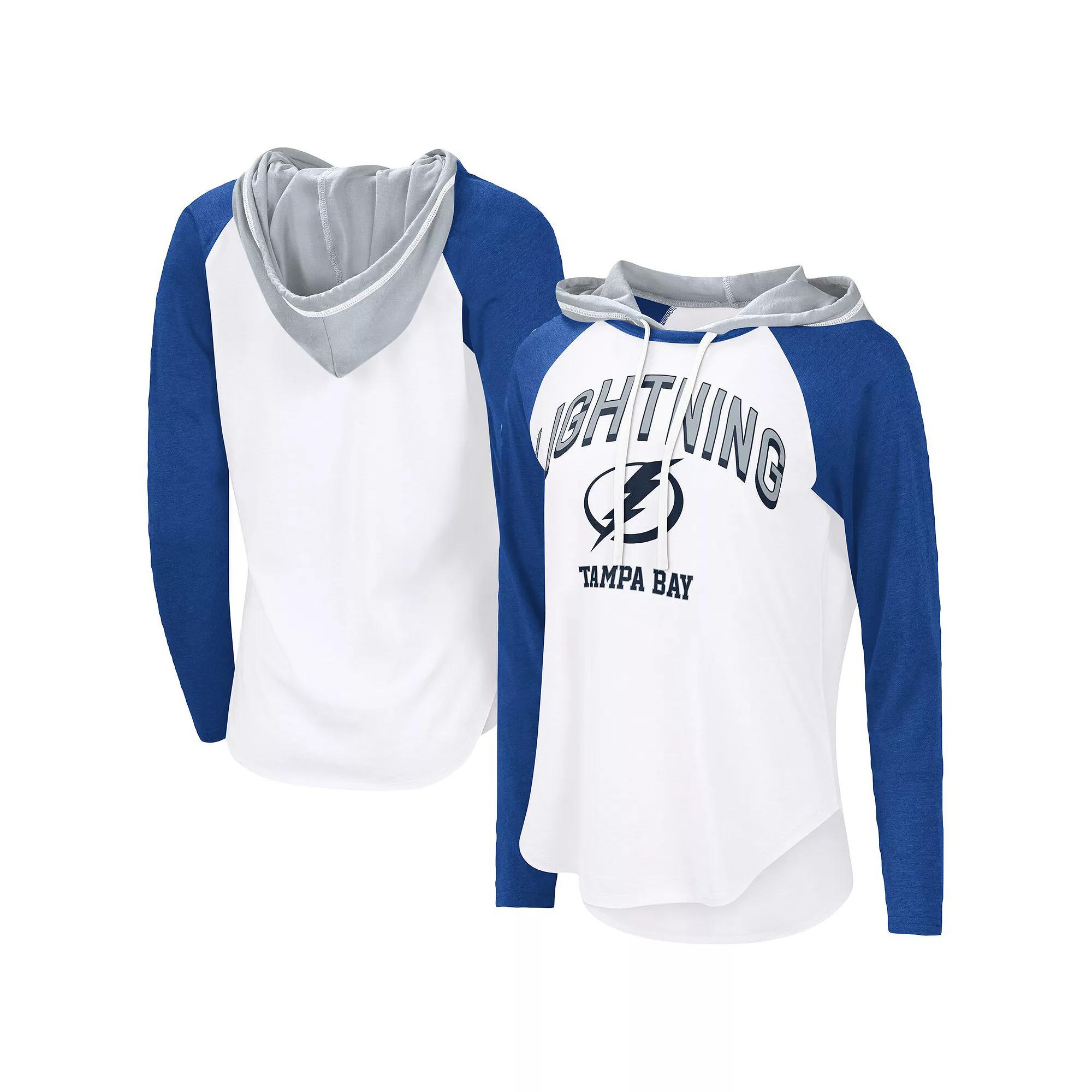Women's G-III 4Her by Carl Banks White Tampa Bay Lightning VIP Raglan Long Sleeve Hoodie T-Shirt,  Product Image