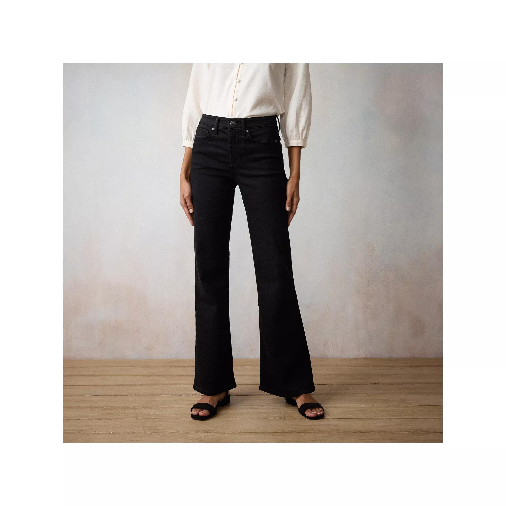 Women's LC Lauren Conrad Super High Waisted Flare Jeans, Size: 10, Black Product Image