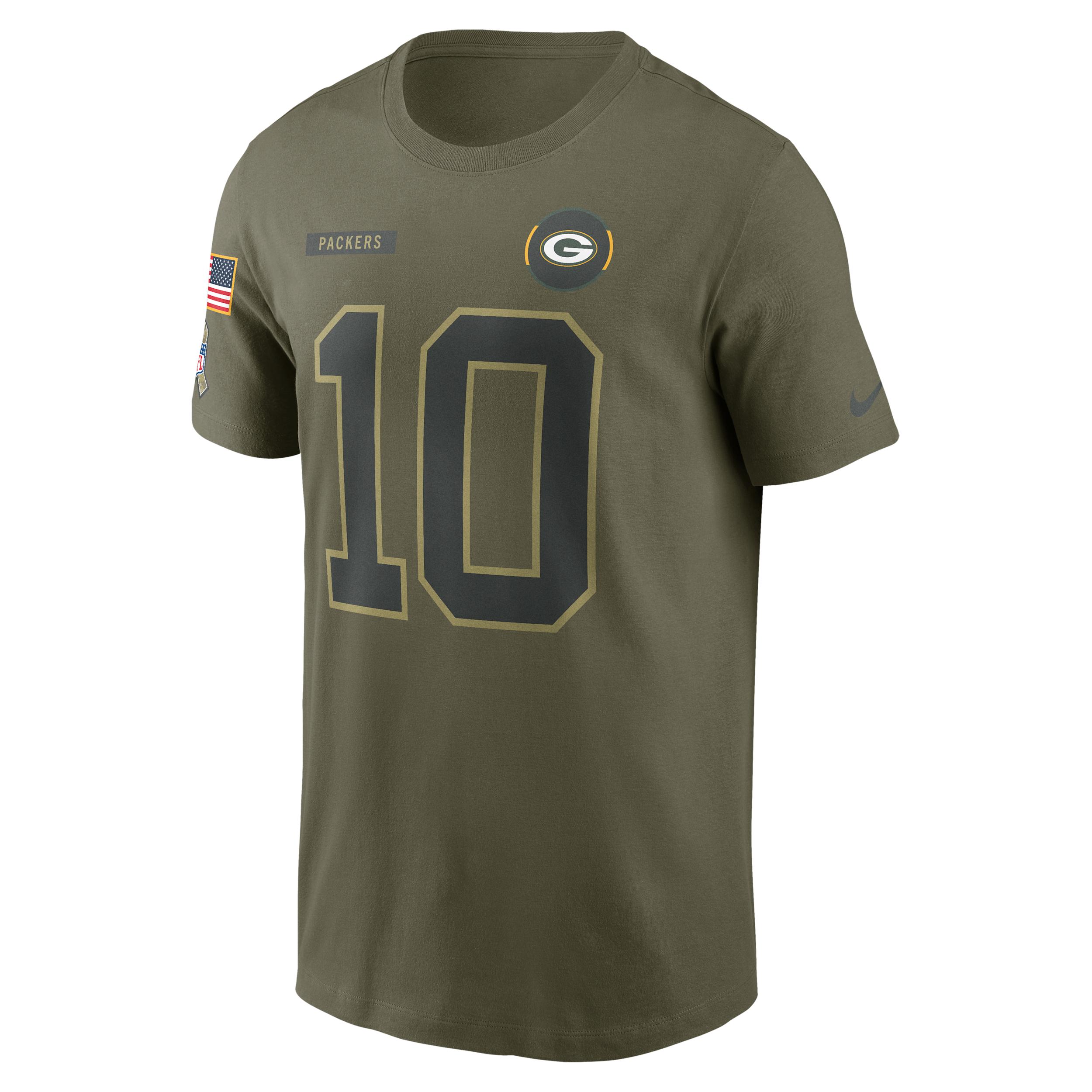 Jordan Love Green Bay Packers Salute To Service Mens Nike Mens NFL T-Shirt | N1992DHF3C-XK1 Product Image