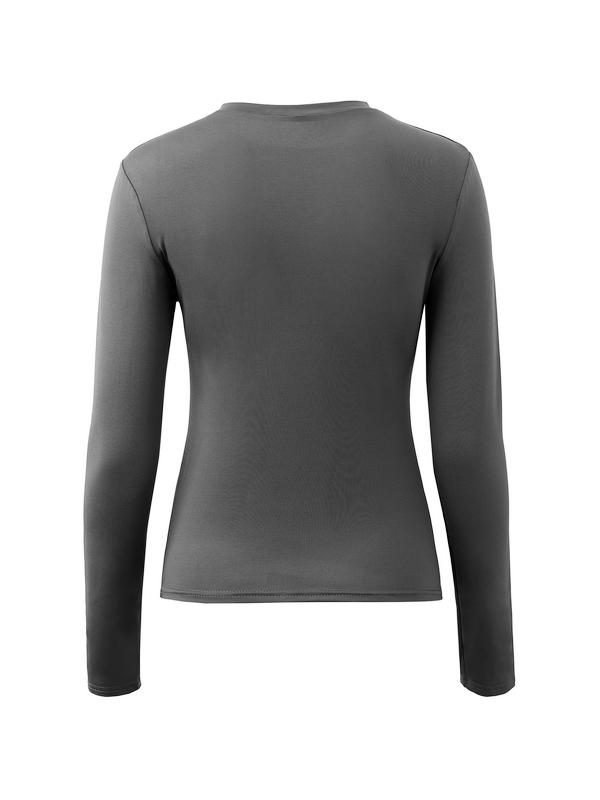 Solid Color Long Sleeve Top Product Image