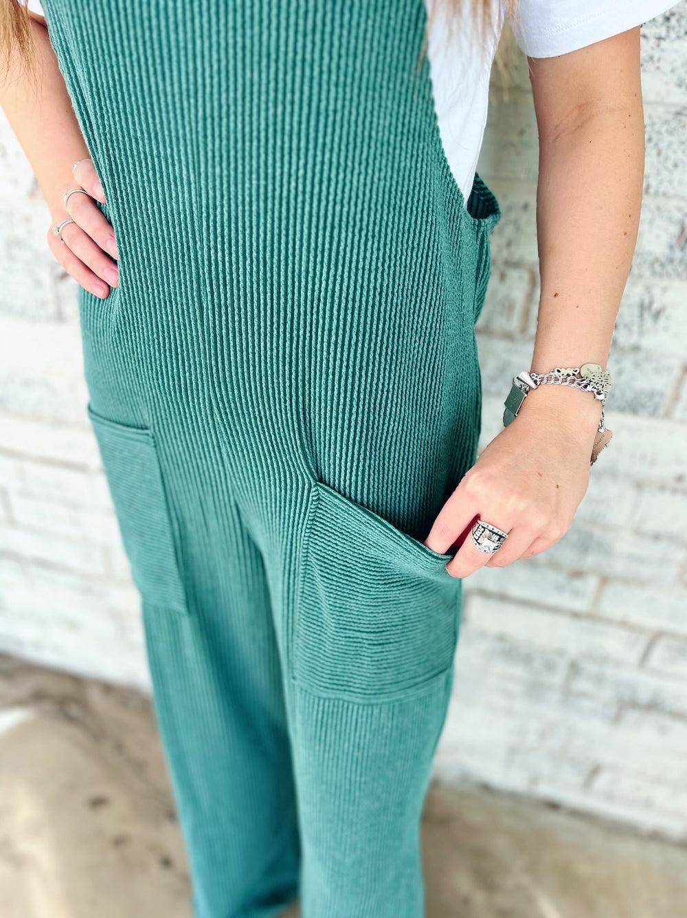 Sleeveless Ribbed Jumpsuit - 2 Colors* Product Image