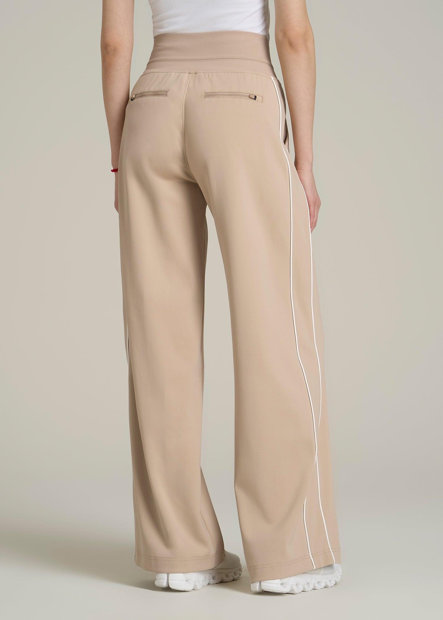 Track Pants with Piping for Tall Women in Clay Female Product Image