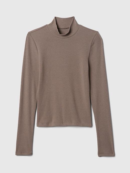 Modern Rib Cropped Mockneck Shirt Product Image