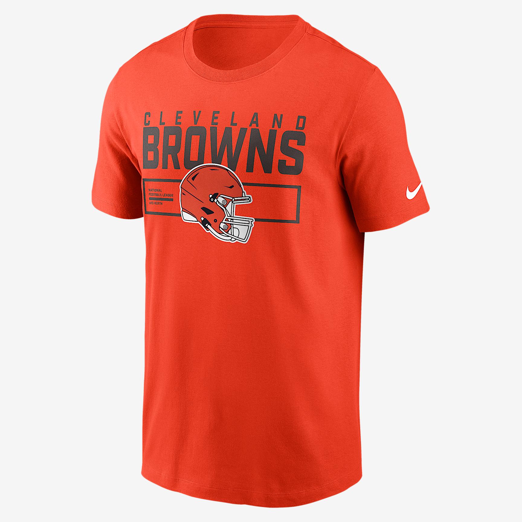 Cleveland Browns Helmet Essential Nike Mens NFL T-Shirt | N19989L9I-LQC Product Image