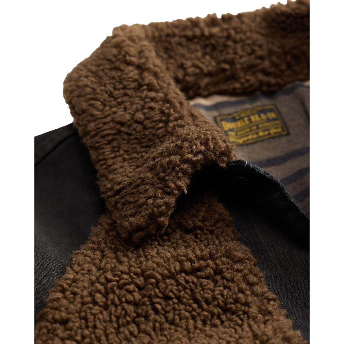 Fleece-Paneled Canvas Jacket Vintage Black Brown Product Image