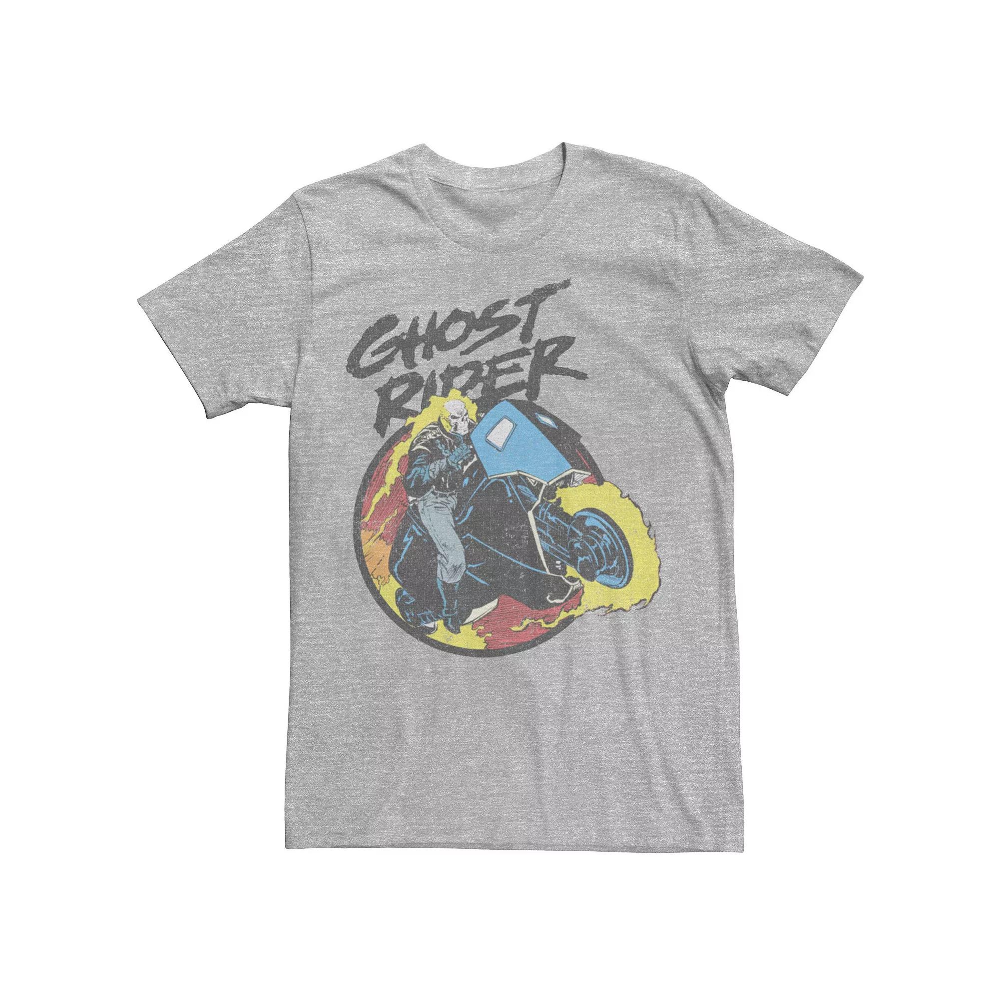 Men's Marvel Ghost Rider Circle Portrait Action Shot Tee,  Product Image