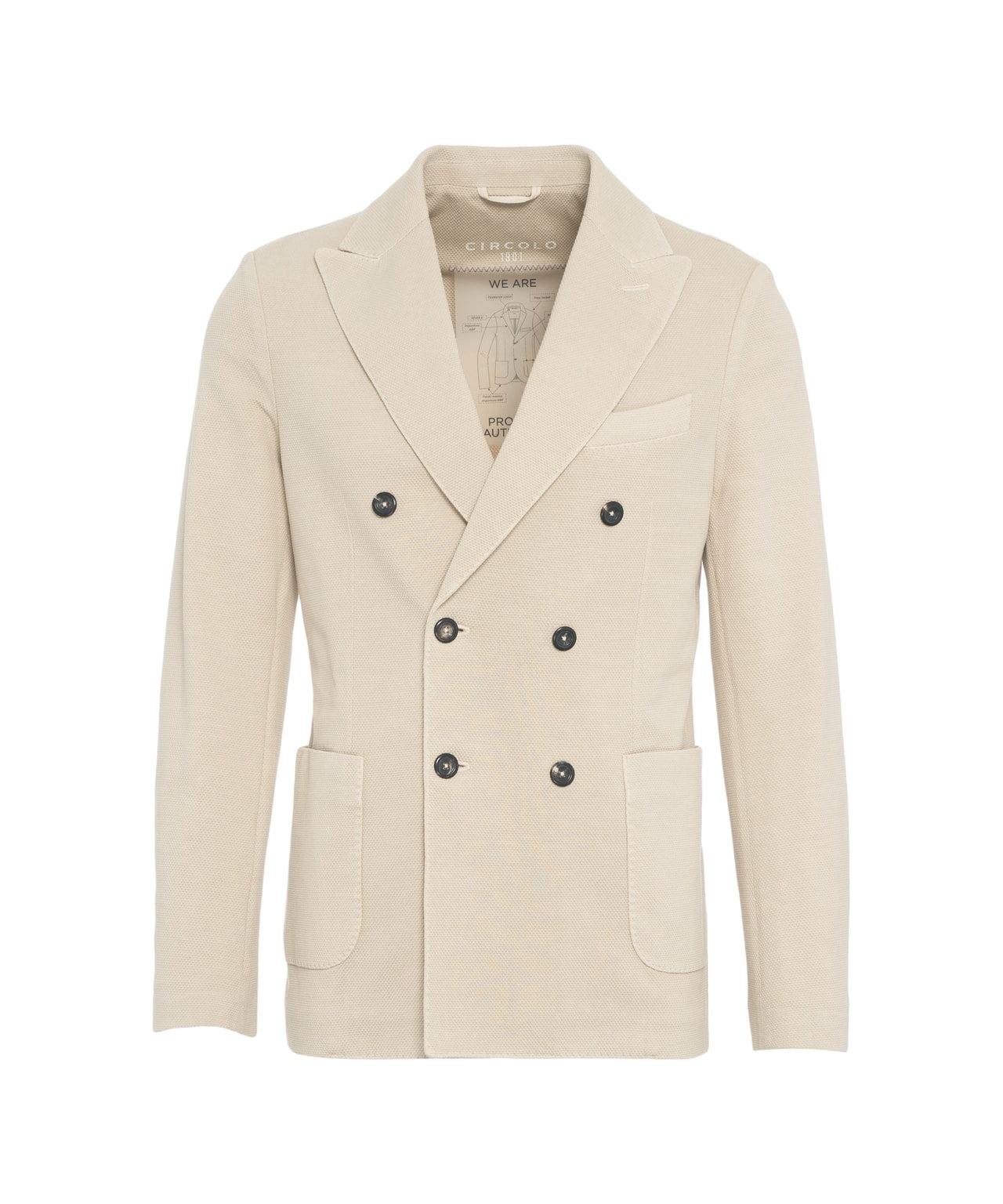 Double-breasted blazer in oxford Product Image