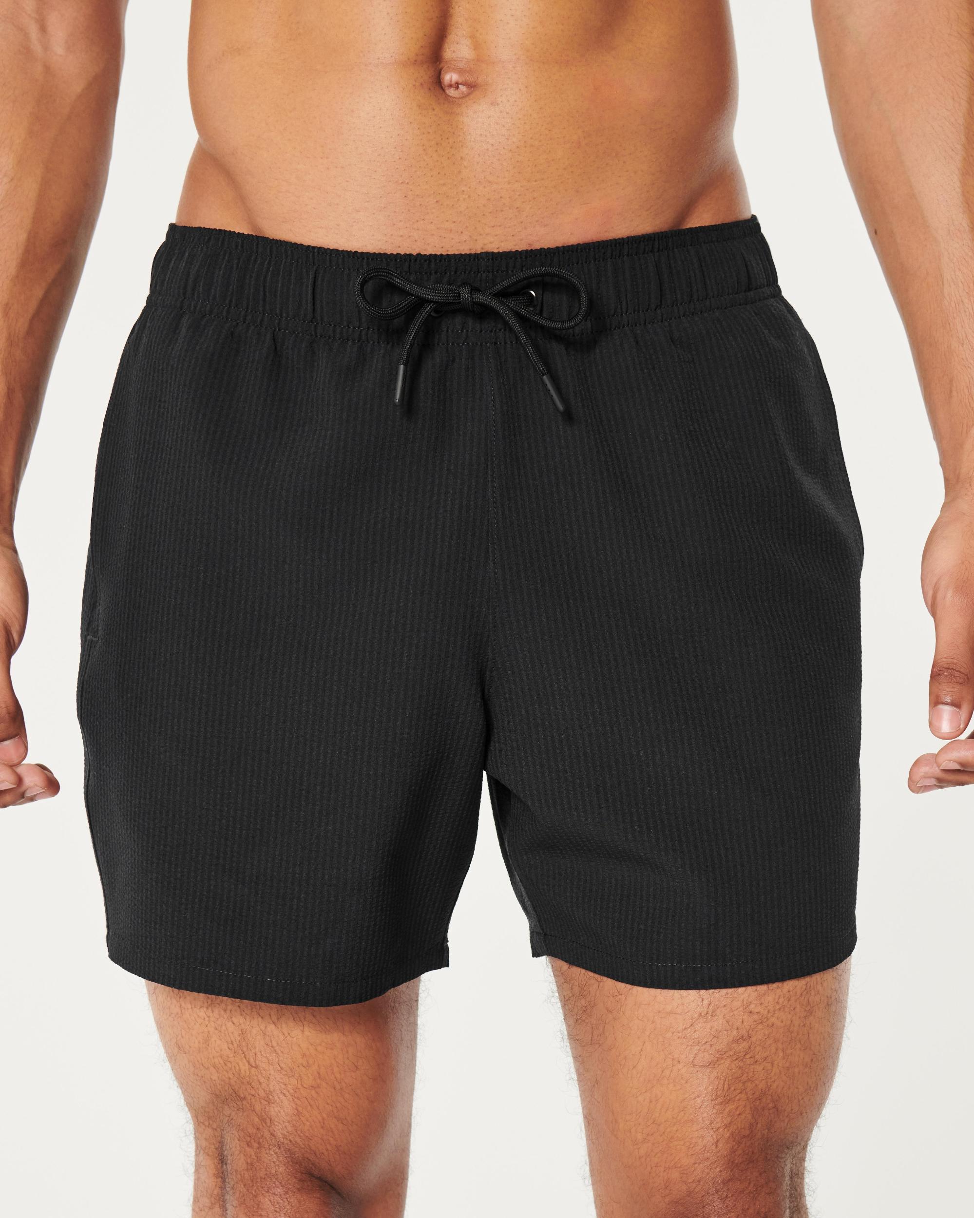 Mid-Thigh Seersucker Volley Swim Trunks Product Image