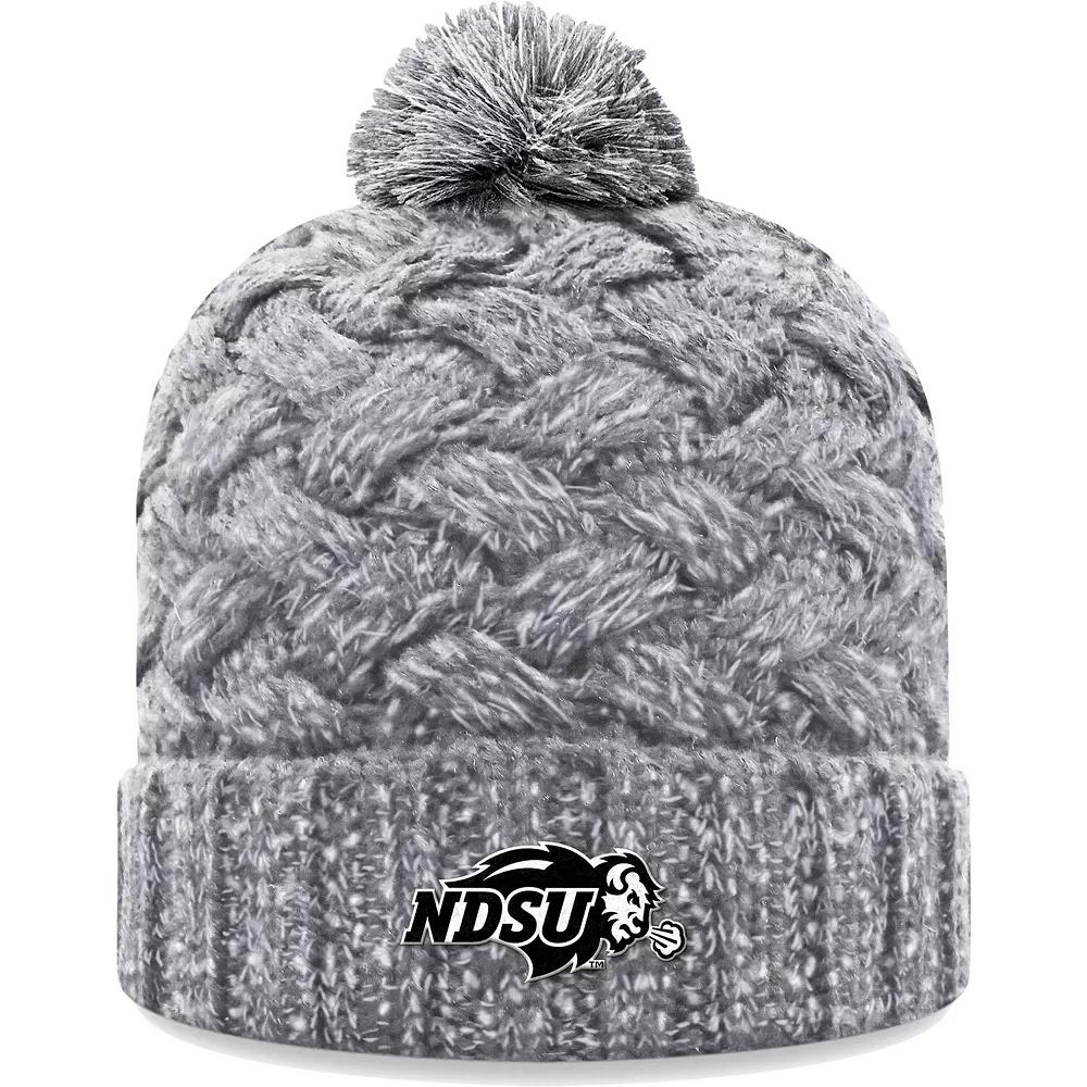 Women's Top of the World Heather Gray NDSU Bison Arctic Cuffed Knit Hat with Pom, Nds Grey Product Image