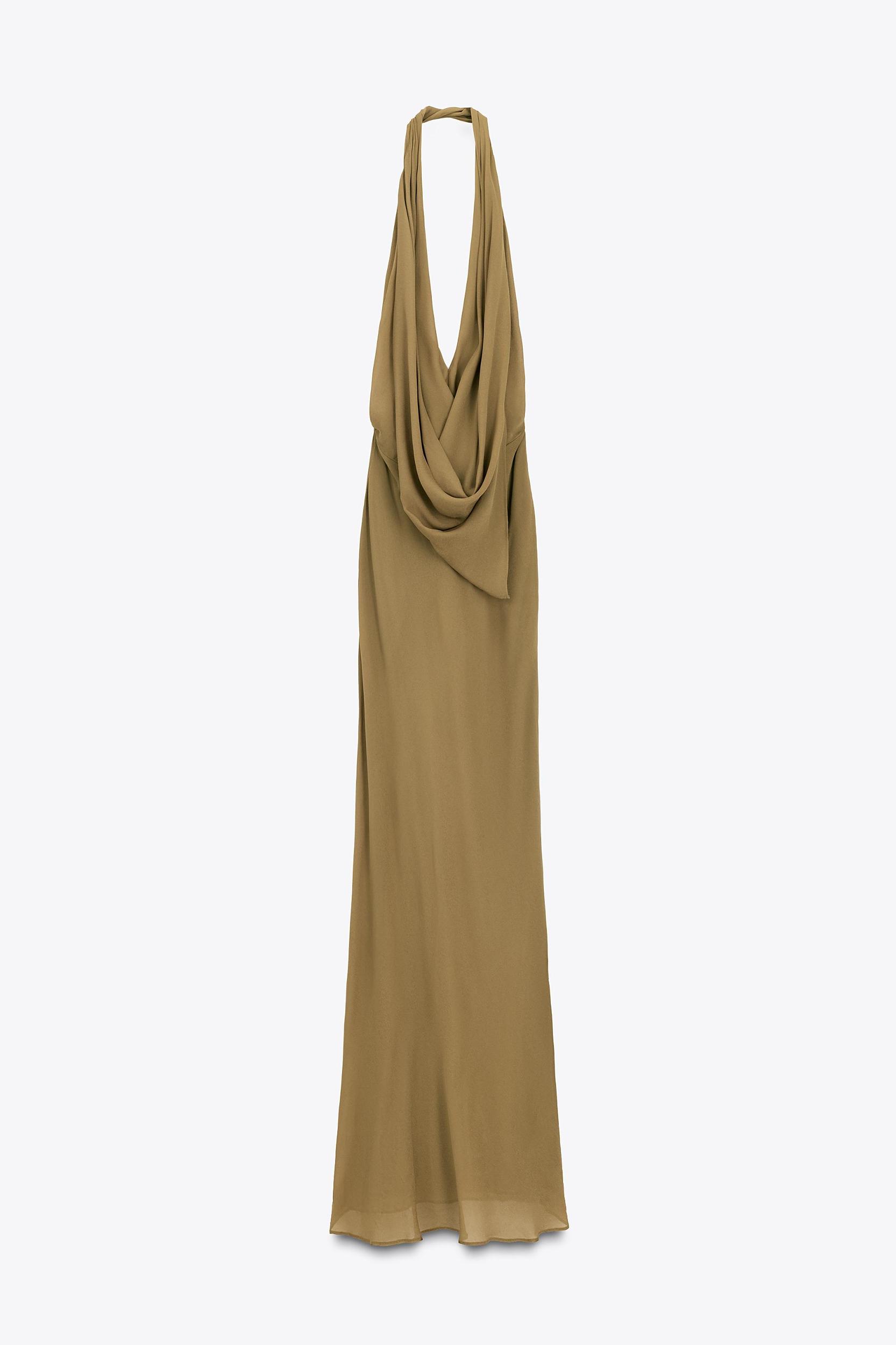 LIMITED EDITION DRAPED HALTER LONG DRESS Product Image
