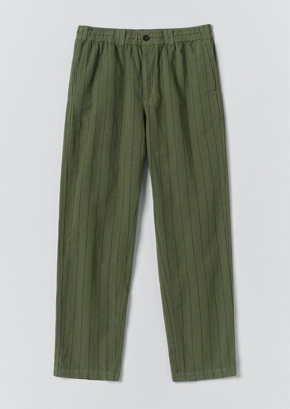 Overdyed Stripe Elasticated Cotton Linen Pants | Basil Product Image