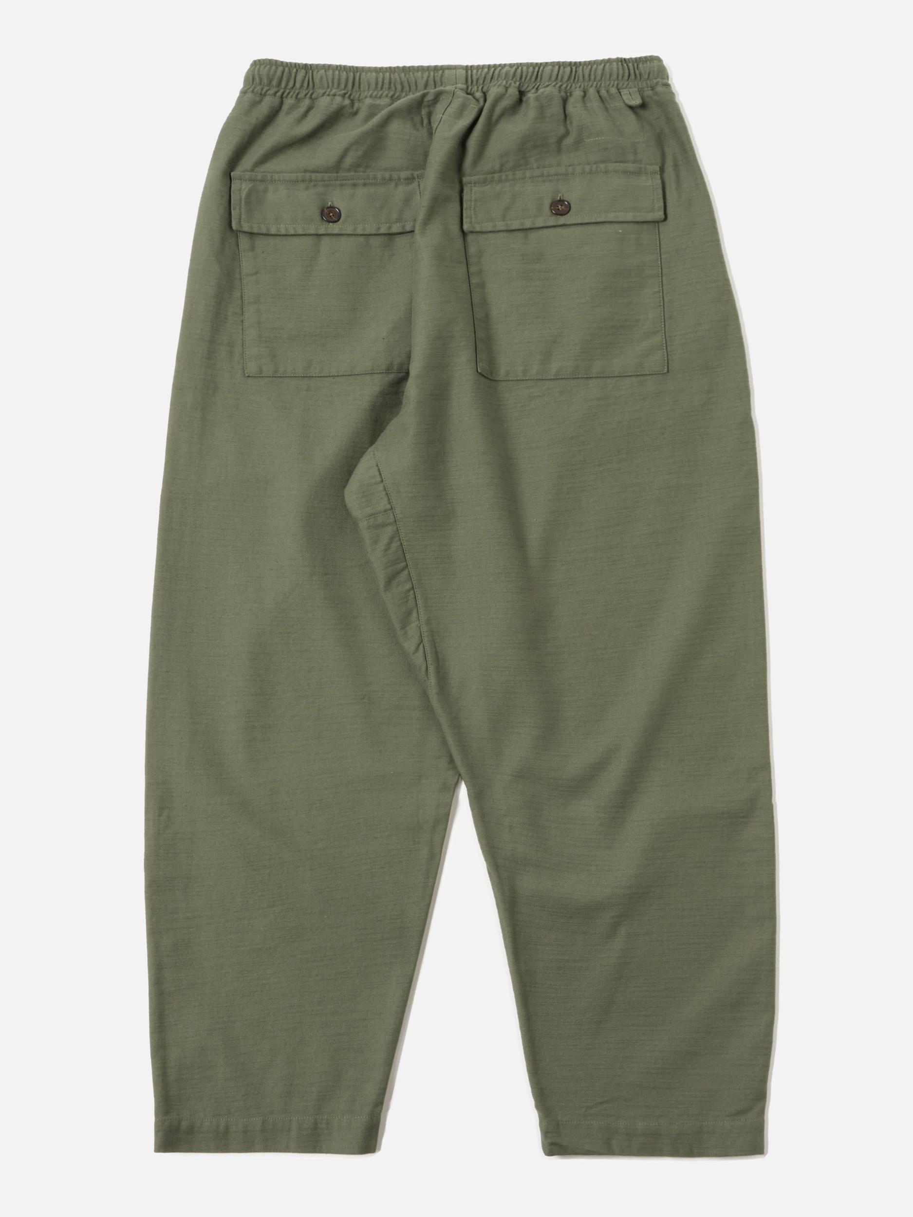 Olive Slub Sateen Braga Pant Product Image