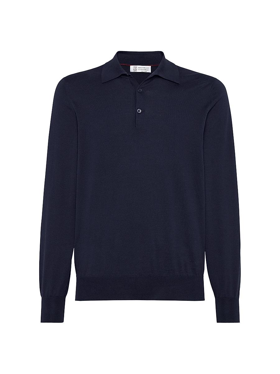 Mens Cotton Lightweight Polo Style Sweater Product Image