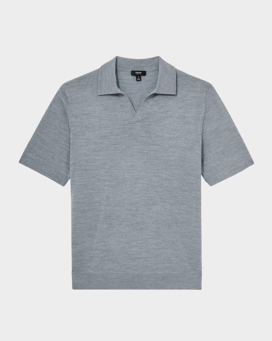 Men's Duchie Merino Wool Open Collar Polo Shirt Product Image