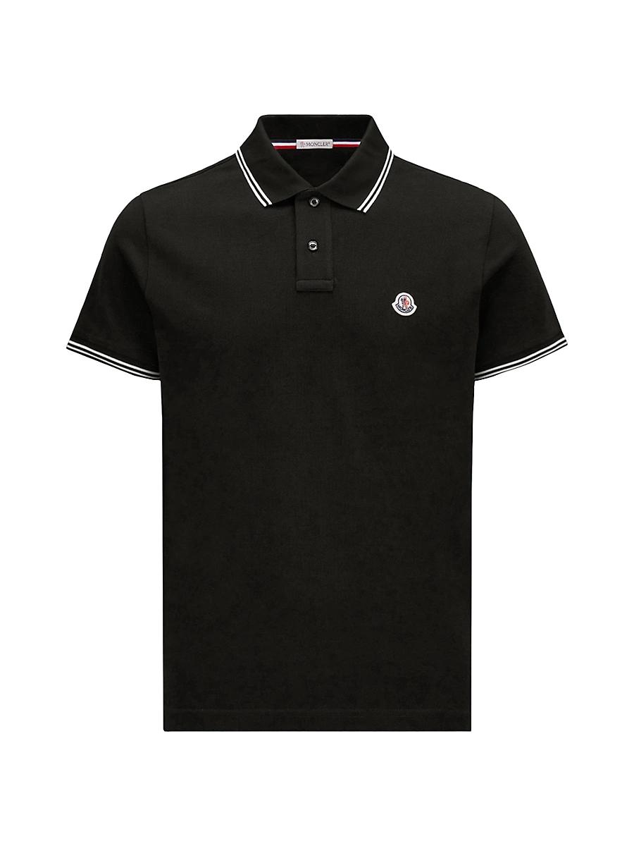 Men's Pique Polo Shirt with Stripe Collar Product Image