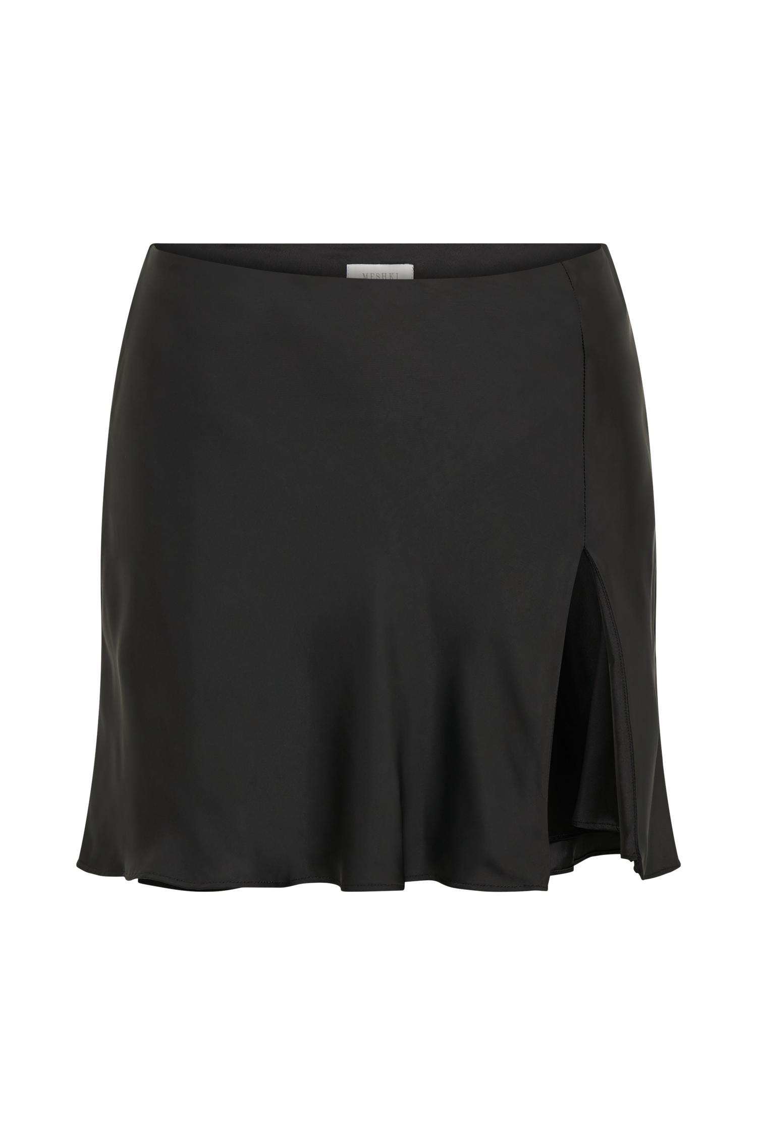 Hartley Satin Mini Skirt - Black Product Image