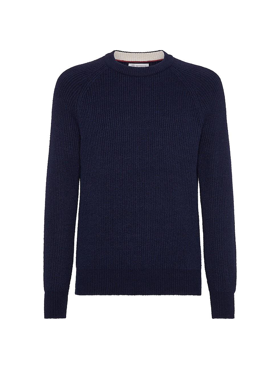 Mens Malfil Cotton English Rib Sweater with Raglan Sleeves Product Image