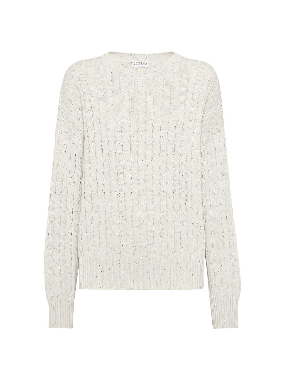 Womens Cotton Dazzling Cables Sweater Product Image