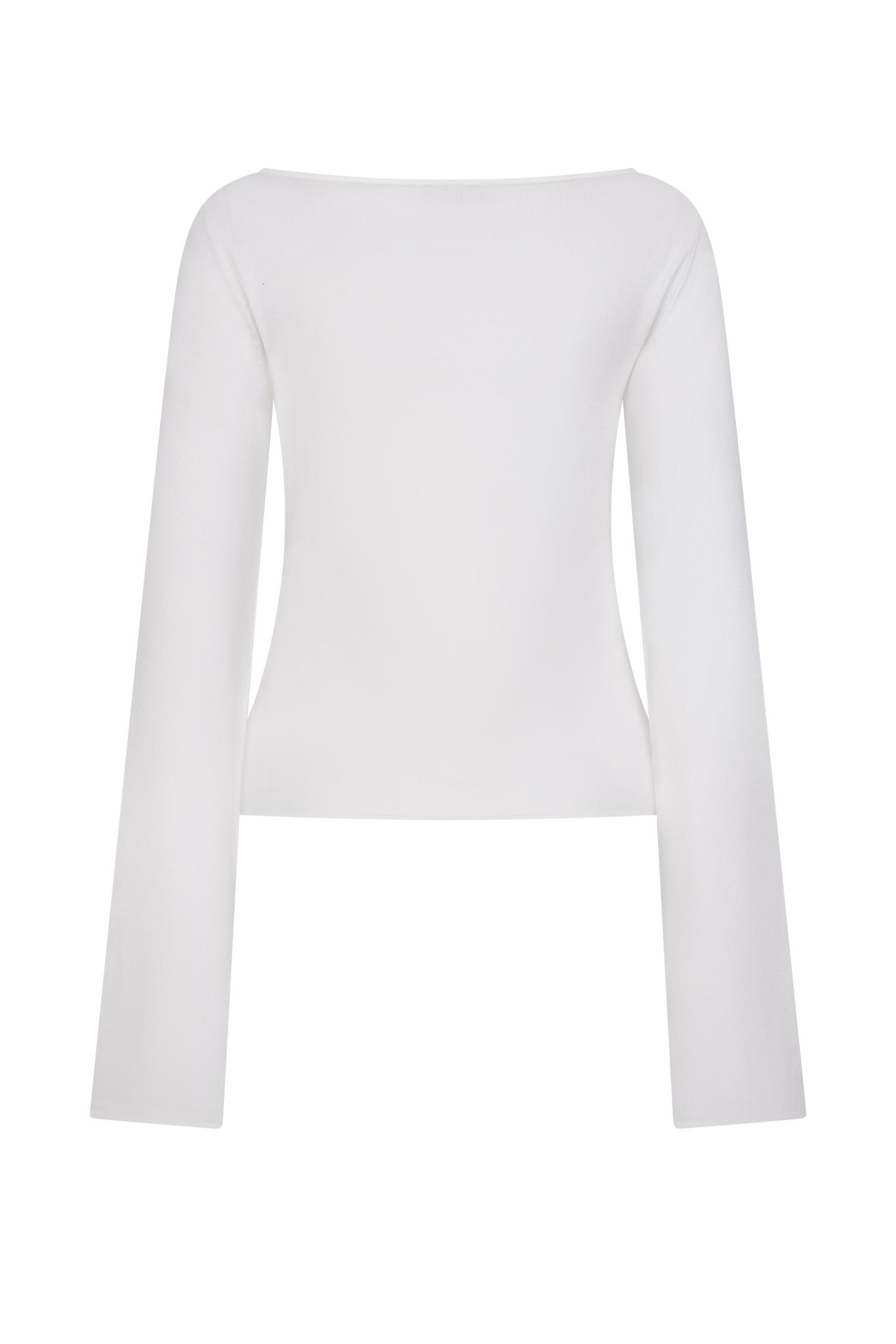 Alejandra Floral Long Sleeve Knit Top - White Product Image