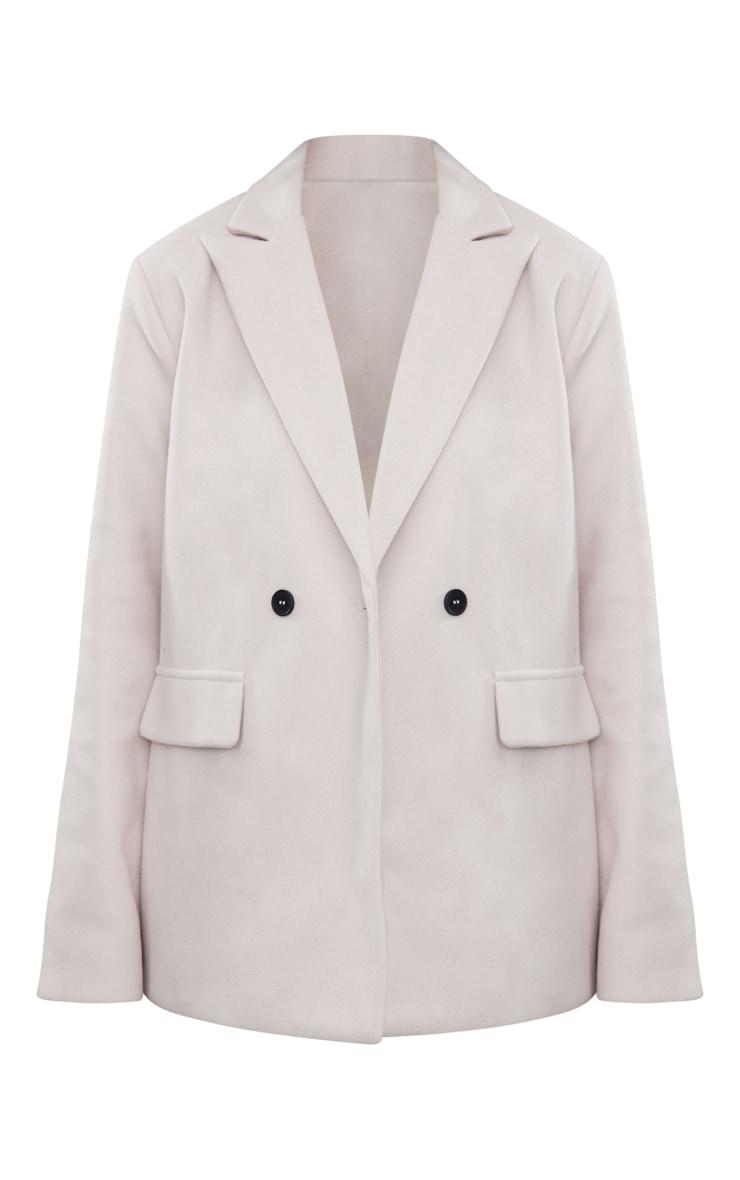 Stone Wool Blend Double Breasted Blazer Product Image