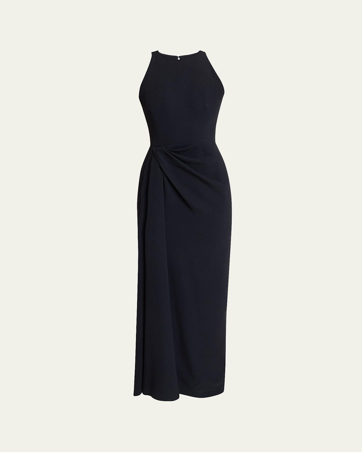 GIVENCHY Draped Halterneck Evening Dress In Crepe Cady In Black Product Image
