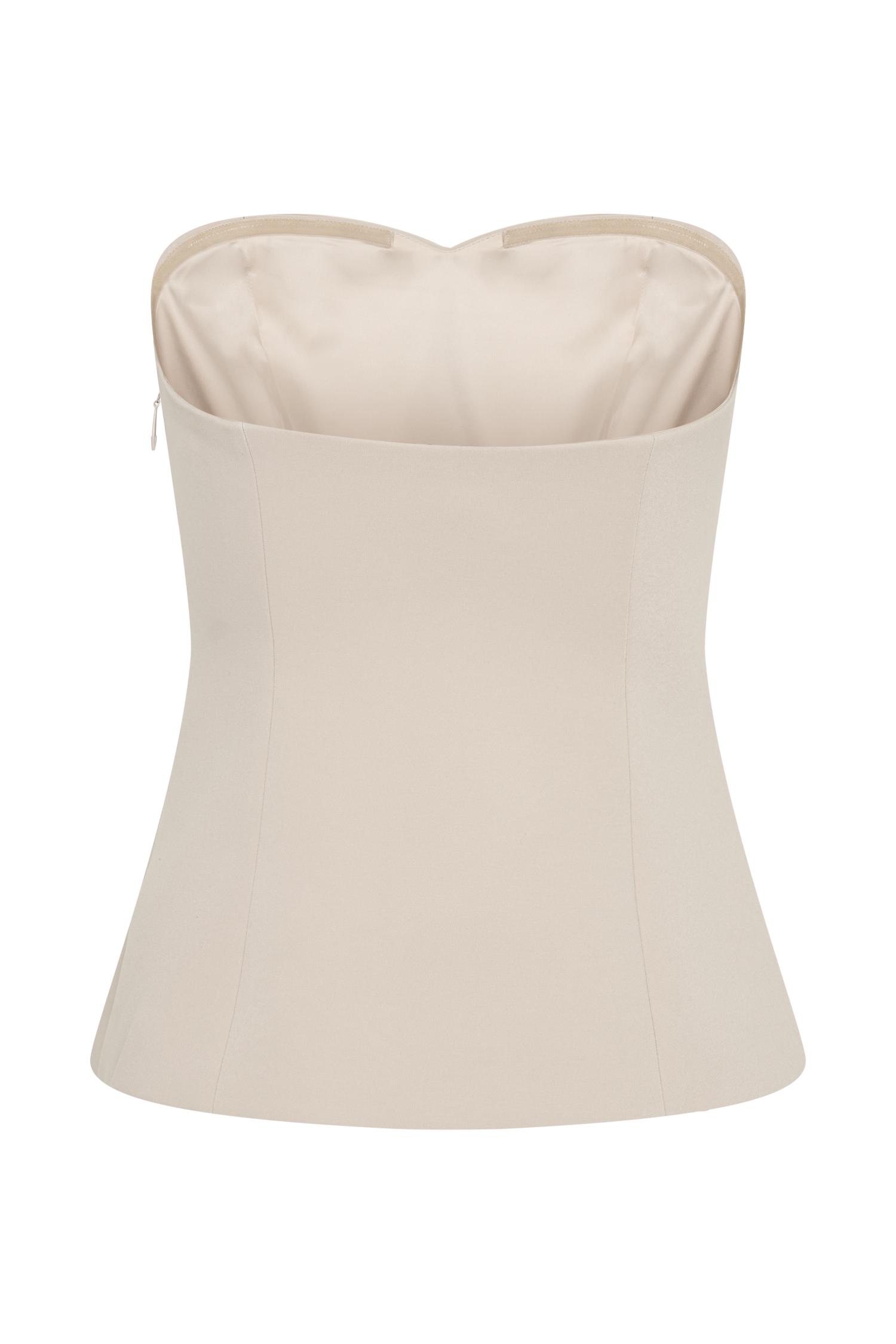 Lindie Strapless Suiting Top - Sand Product Image