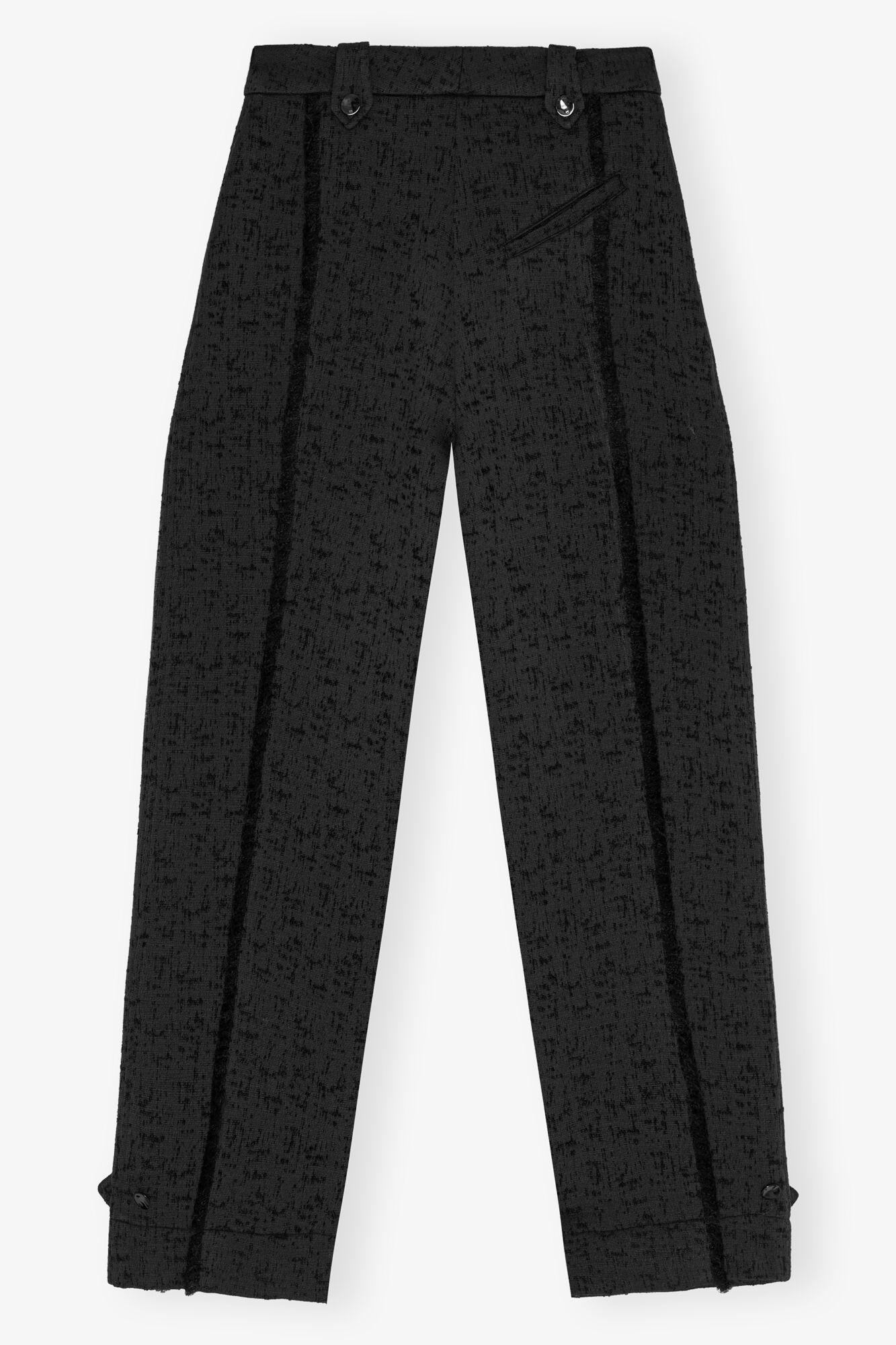 Black Tweed Suiting Pants Product Image