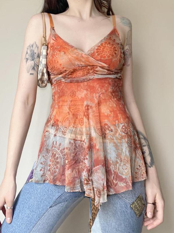 Irregular Floral Print Cami Top Product Image