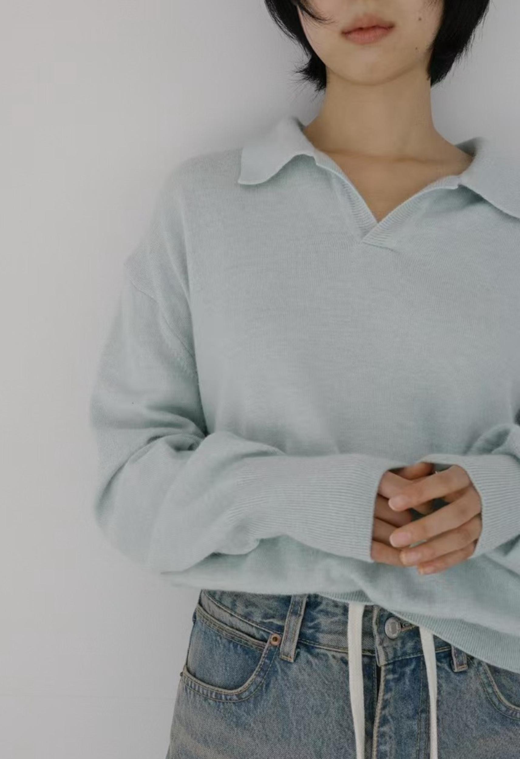 Seafoam Collar Sweater Product Image