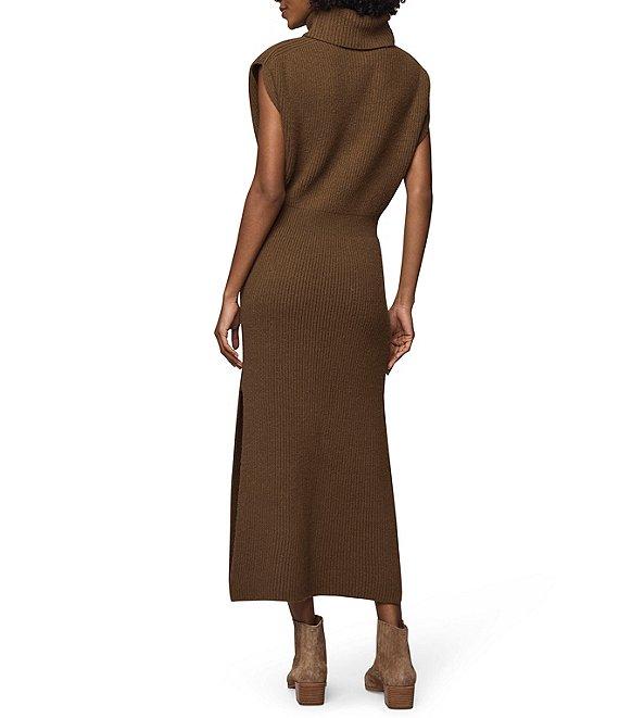 Splendid Marigold Knit Turtleneck Cap Sleeve A-Line Midi Dress Product Image