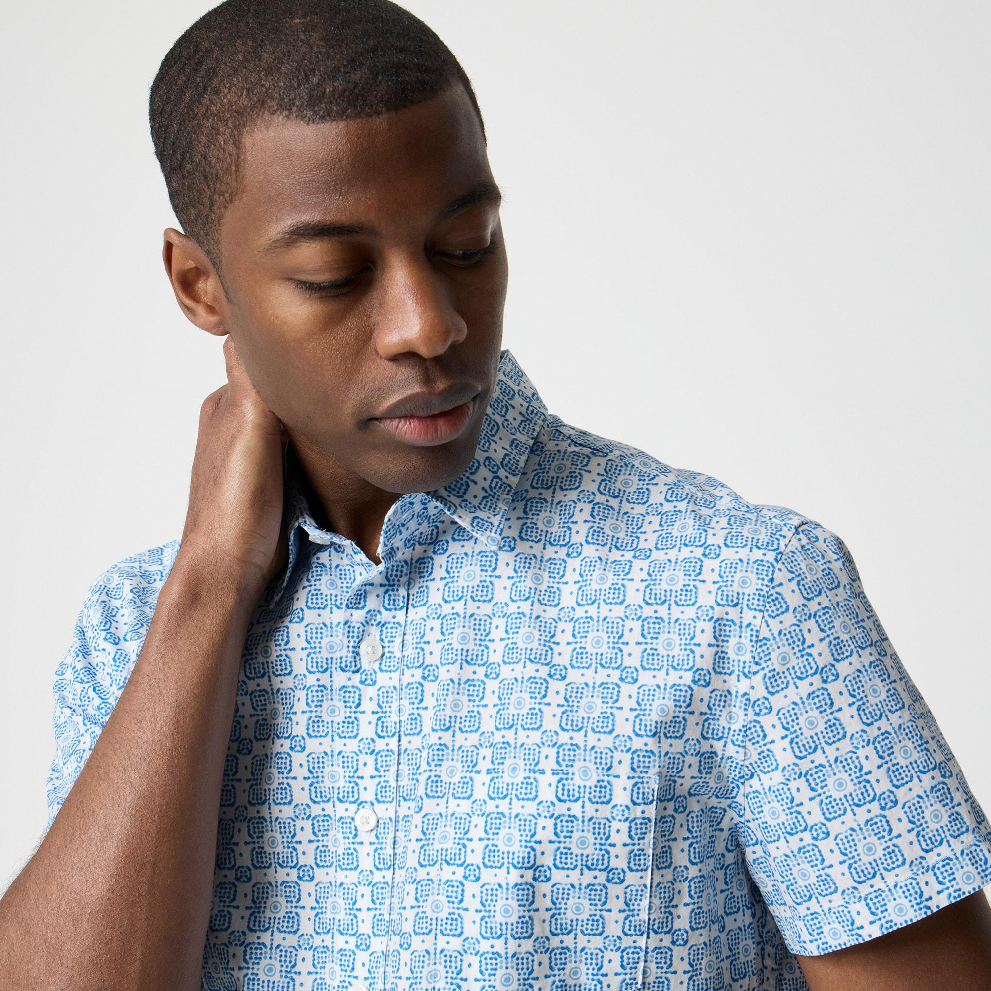 Short-sleeve printed flex casual shirt Product Image