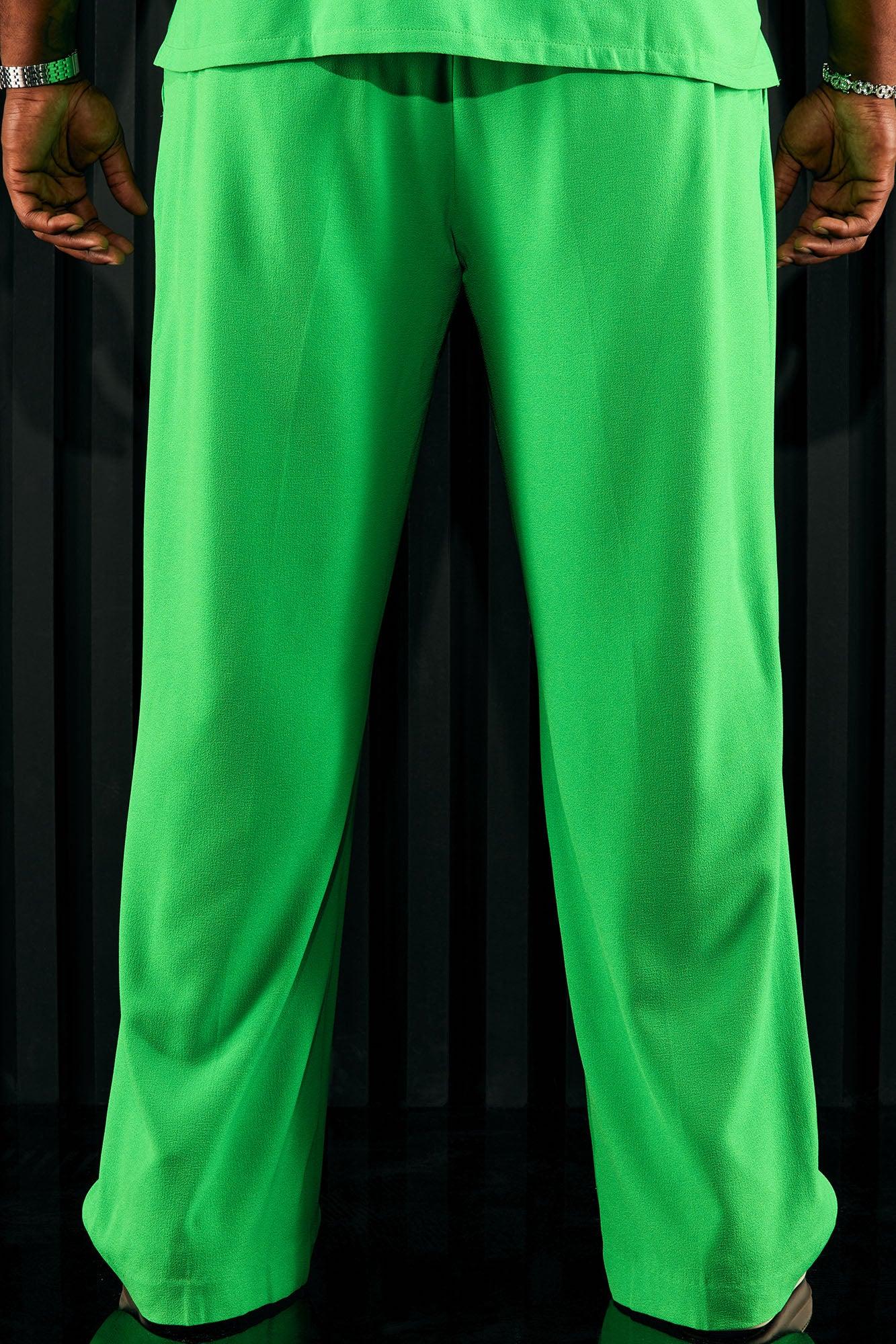 Golden Hour Pleated Loose Trousers - Green Product Image