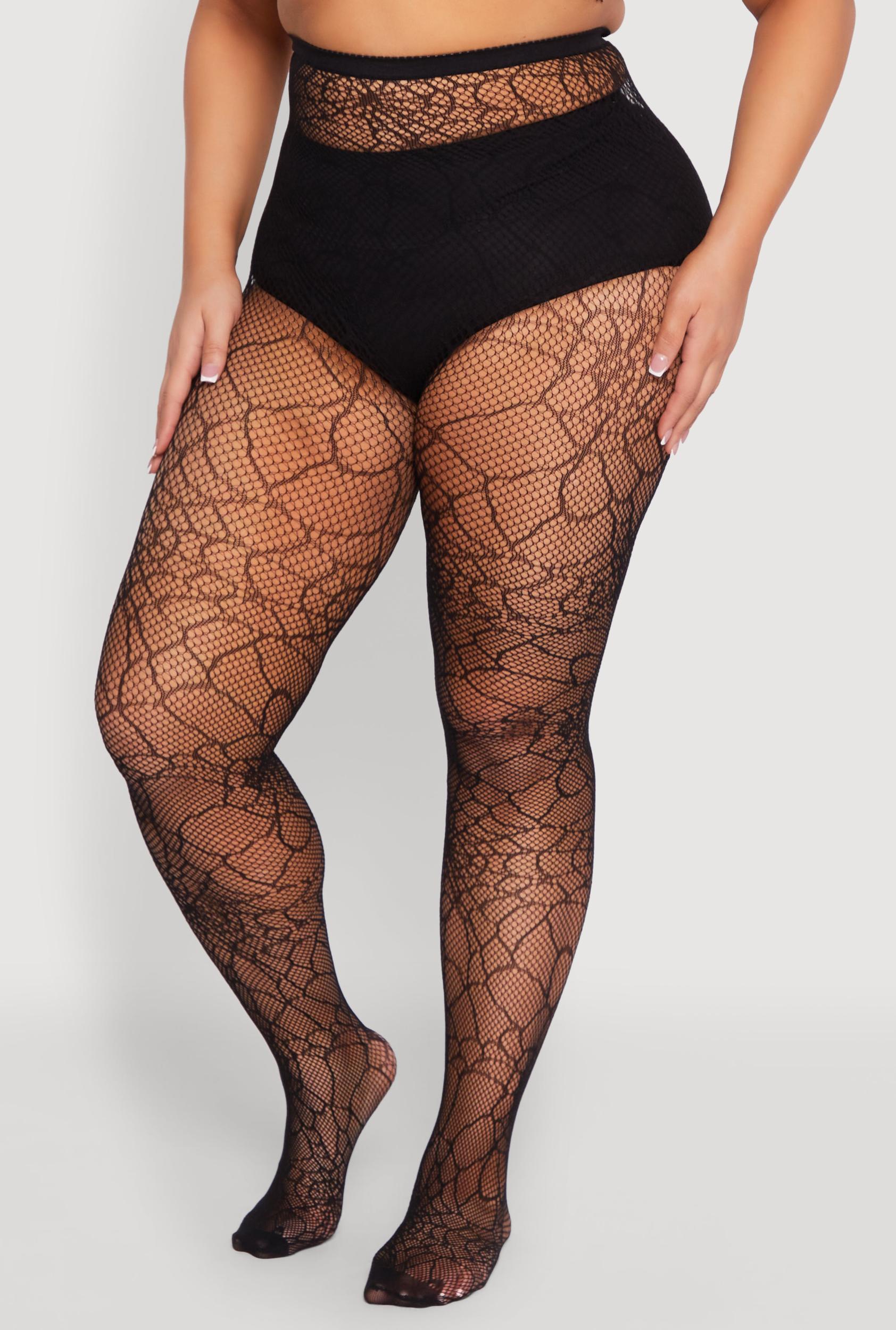 Plus Size Assorted Pattern Fishnet Tights Female Product Image