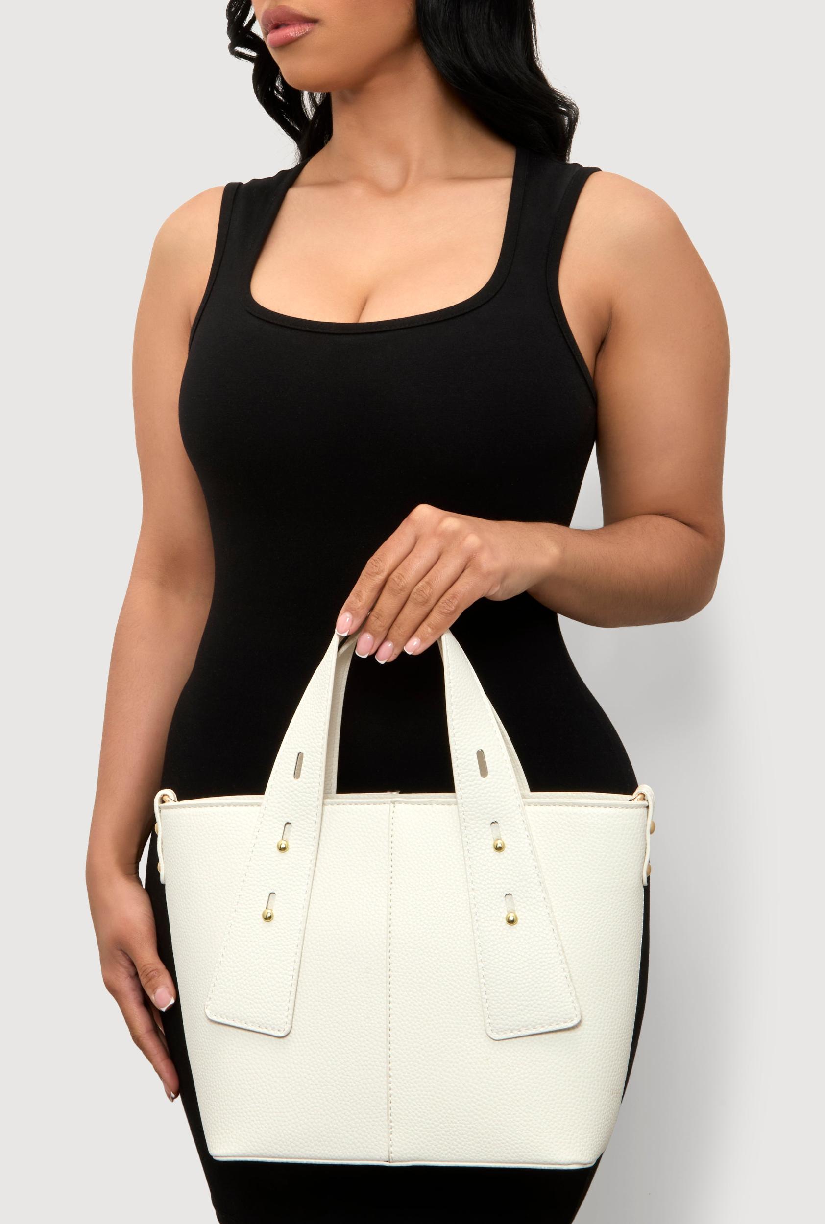 Faux Leather Convertible Handbag Unisex Product Image