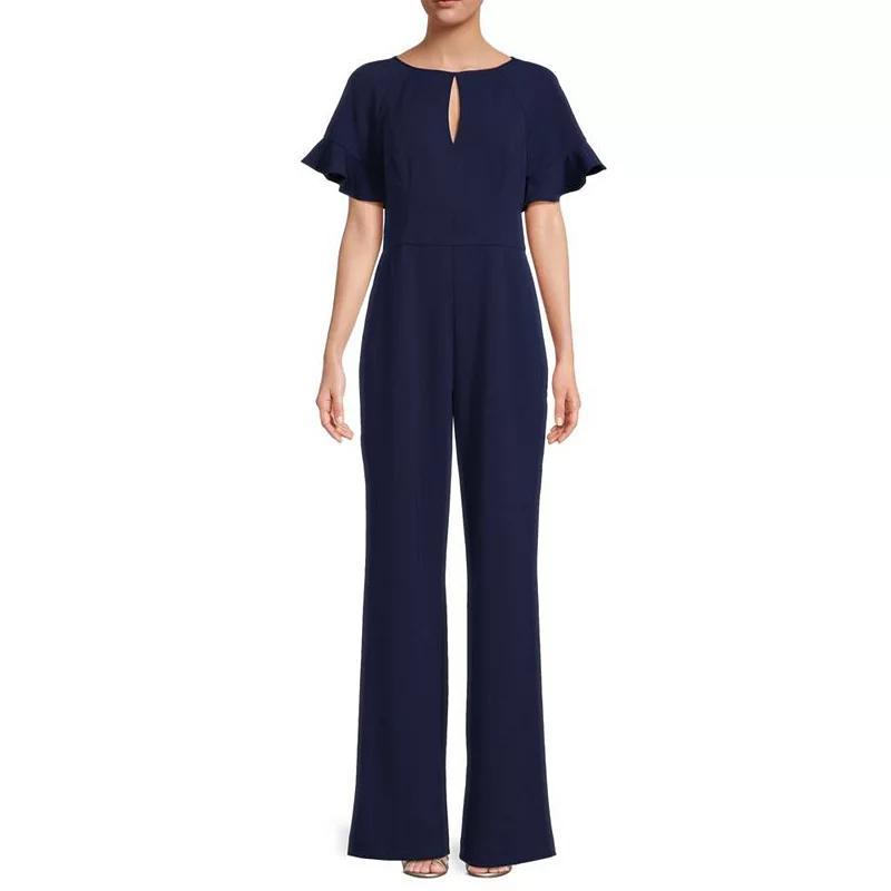 Women's Focus By Shani Flutter Sleeve Knit Jumpsuit,  Product Image