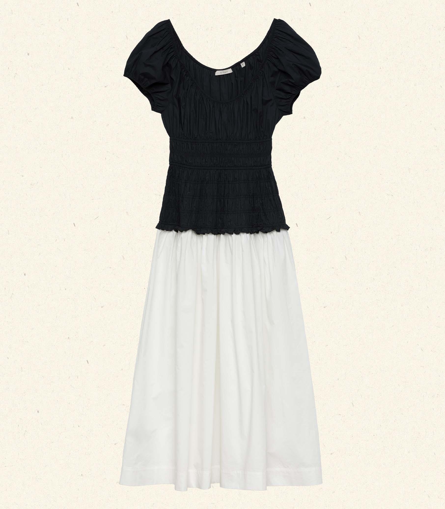 ENYA DRESS -- BLACK AND SALT Product Image