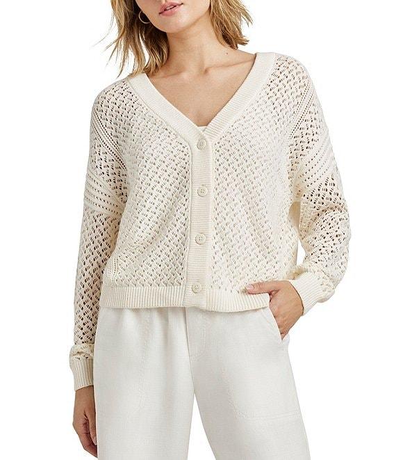 Splendid Brenda Knit V-Neck Long Sleeve Button Front Cardigan Product Image