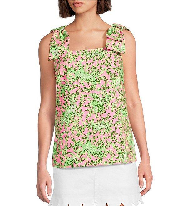 Lilly Pulitzer Anders Printed Double Cloth Scoop Neck Sleeveless Top Product Image